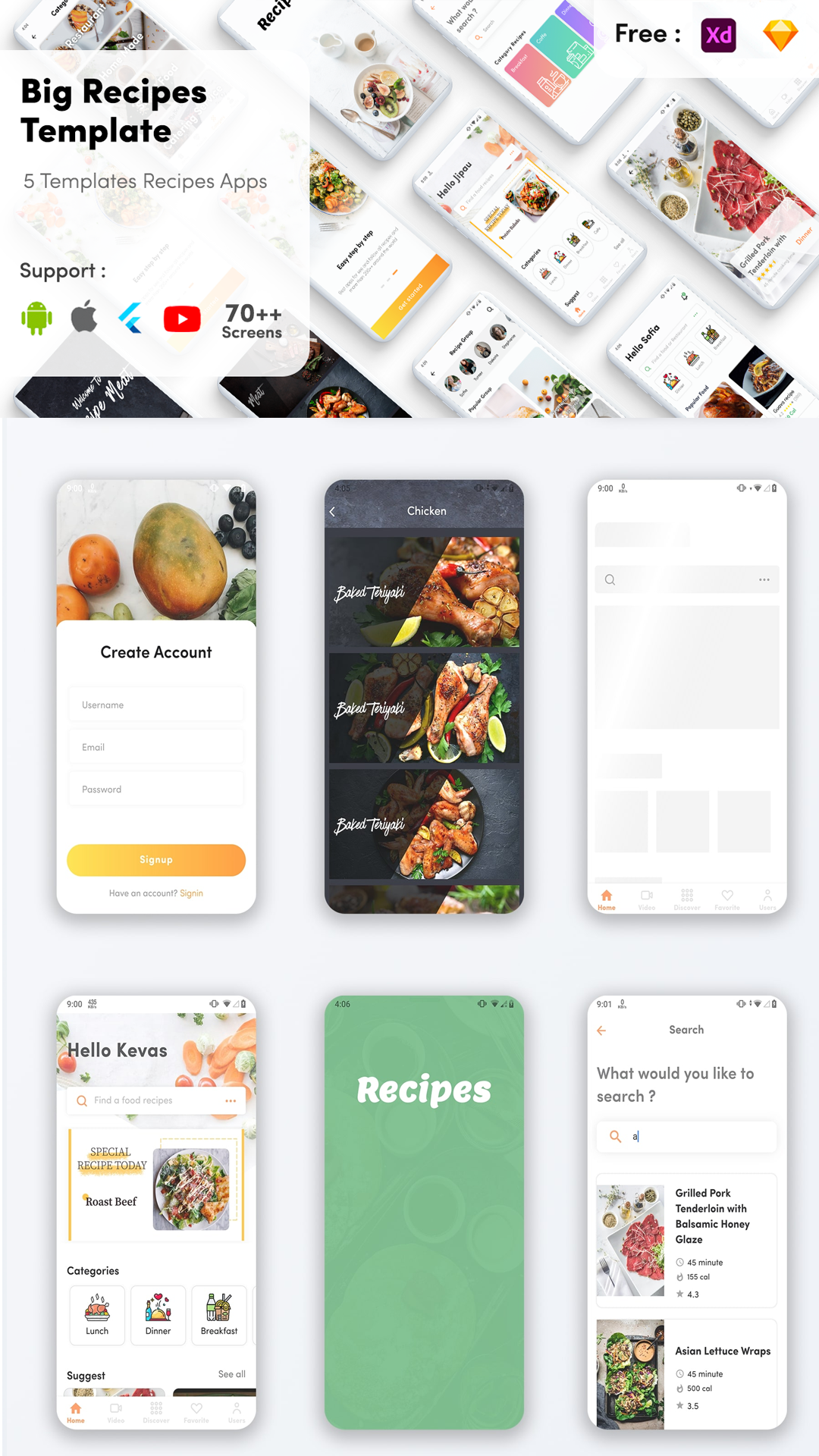 Flutter Recipes - Recipe UI KIT template flutter recipe app | It's All